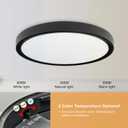 12PK 12 Inch LED Flush Mount Ceiling Light, 24W, 2520LM, 3000K/4000K/6000K CCT Selectable Super Slim LED Ceiling Light, Close to Ceiling Round Flat Panel Light for Hallway, Bedroom,Kitchen ect