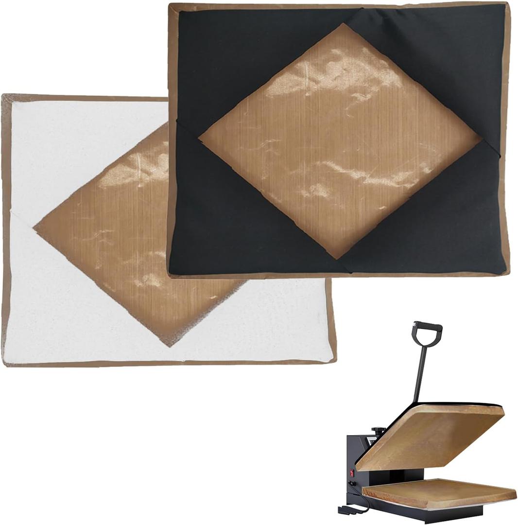 Heat Press Platen Wrap Cover, Upgraded Version, Non-Stick Heat Resistant Teflon Protector for Protecting Sublimation Heat Pressing Machine Plate from Residue, Inks, Adhesives (2Pack 16x20 inch)