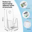 MaxGear 6 Pack Acrylic Brochure Holder, Trifold 4 inches Wide Plastic Literature Holder For Pamphlets, Flyers, Rack Cards, Wall Mount Clear Countertop Organizer Display Stand, Office or Home Use