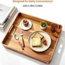 Wooden Serving Tray with Handles, Ottoman Tray for Kitchen Counter/Coffee Table/Living Room Decor,Versatile Tray for Party Rustic Wood ServingTray for Dinner/Breakfast/Snack Entertaining Guests