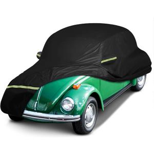 Waterproof Car Covers for 1960-1980 Volkswagen Beetle Bug Sedan 2-Door Saloon(Black) 210T Custom Outdoor Storm Hood