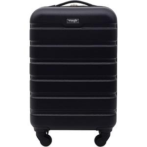 Wrangler 22.5 Hardside Spinner Carry-On Luggage, Black, 22-inch, Carry-On Approved Size: 22 in. hardside spinner measuring 22" x 14" x 9.5" overall