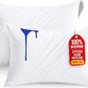 Utopia Bedding Set of 2 Waterproof Pillow Protectors with Zipper Standard Size (White), Ultra Soft Pillow Covers, Bed Bug and Dust Mite Proof Pillow Encasements, Moisture Wicking Pillow Cases