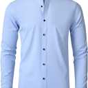 Zealburst Shirts, Stretch Non-Iron Anti-Wrinkle Shirt Men's, Men's Stretchy Breathable Shirt, Casual Button Down Shirts L