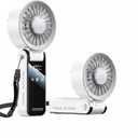 Handheld Fan – Compact, Portable, Powerful Airflow: High-performance motor, LED display, Extra-long battery life, 100-speed settings, foldable design, 3-in-1 portable fan. (White)