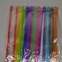 24 PCS, Reusable Straws with 4 Brushes, 10.5" Long Tritan Hard Plastic Straws, 12 Colors Translucent Replacement Drinking for 16OZ-32 OZ Tumblers, Cups, Jars, Stanley, YETI, Starbucks, BPA Free (Multicolor)