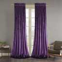 Roslynwood Purple Velvet Curtains for Living Room - Velvet Curtain Panels Privacy Rod Pocket Window Drapes for Bedroom,W52 by L84 inches, 2 Panels