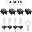 ZRFCXE Window Locks,4 Pack Sliding Window Locks with Key for Vertical & Horizontal Sliding Windows Doors,Easv to Install,Adjustable Security Window Lock for Patio Bedroom Home and Office (Black)