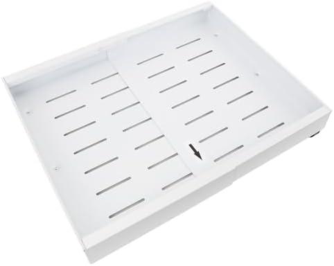 Expandable Pull out Cabinet Organizer, Adhesive Slide Out Drawers for Kitchen Cabinet, Cabinet Roll out Storage Shelves for Pantry Under Sink Organization Bathroom (White)