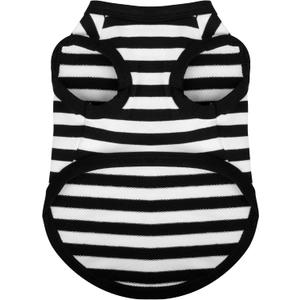 Paiaite Dog Striped Shirt Happy Color Cotton Sleeveless Puppy Pet Shirts Breathable Apparel Tank Top Colorful Puppy Sweatshirt Clothes for Small Medium Dogs Black 4XL