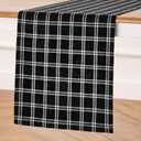2 x Solino Home Table Runner 90 Inches Long - 100% Pure Linen Marseille Plaid Black Table Runner 14 x 90 Inch for Dining