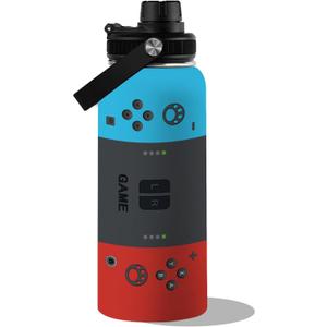 Gamer Gifts-32 Oz Gamer Water Bottle - Gaming Insulated Cup with Stainless Steel - Gift for Game Men, Son, Dad, Husband, Friends - Gaming Tumbler Present for Birthday Christmas