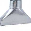 3 1/4-Inch x 10-Inch to 4-Inch Diameter Galvanized Rectangular to Round Duct Transition Microwave Vent Kit Round Transition Vent Adapter for Connecting HVAC Range Hood Ducting Fittings