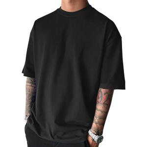 Men's Fashion Oversized Tshirts Workout Short Sleeve T-Shirt Dry Fit Lightweight Crewneck Tee Tops (Black, XXXL)