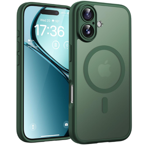 TOCOL for Phone 17 Case, Full Camera Protection, Builtin Magnetic Ring, Compatible with Magsafe Charger, Drop Protection, Translucent Matte Phone Case for Phone 17 6.3 inch (Alpine Green)