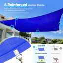 Quictent Sun Shade Sail for Patio w/Hardware Kit 185GSM 20x20ft Blue