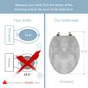 Angol Shiold Elongated Marble Toilet Seat with Zinc Alloy Hinges, Easy to Install and Clean, Anti-pinch (Gray)