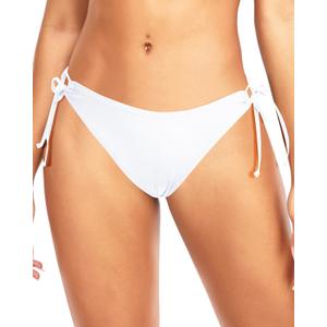 Zmart Women String Tie Side Bikini Bottoms Moderate Coverage Swimsuit Bottom Low Waist Low Rise Bathing Suit (X-Small, White)