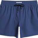 maamgic Mens Swim Trunks 5" Quick Dry Beach Shorts Stretch Swimming Trunks Shorts with Mesh Lining Zip Pockets (Small, Blue)