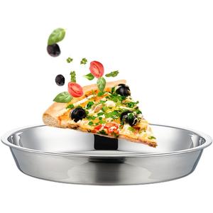 Deep Dish Pizza Pan,Roasting Pan Drip Pan Stainless Steel Pizza Tray 10-12-14-16Inch (12x1.6inch)