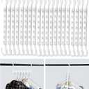 Mr. Pen- Space Saving Hangers for Clothes, 20 pcs, White, Plastic Multi Clothes Hangers Space Saving, 6 Slots, 360 Rotating Hooks