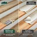 MBIGM Bullnose Carpet Stair Treads Non Slip Stair Mats for Wooden Stairs (14, Camel - Diamond, 9.5" x 30")