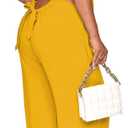 Nimsruc Womens Jumpsuit Casual Loose Sleeveless Adjustable Spaghetti Straps Wide Leg Pants Baggy Overalls With Pockets (Yellow, XL)