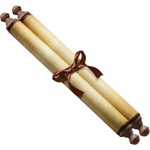 Makevivi 1 PCS Blank Scrolls Paper with Wood Rods, for Naughty or Nice List, Writing, Wedding Vows, Invitation, Love Letter, Cosplay Prop, Renaissance, 7.1 x 31.5 inches (Style 2)