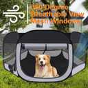 Dog Cat Playpen,Portable Pet Puppy Playpen, Rabbit Puppy Dog Play Pen for Indoors, Dogs Tent for Indoor Cats, Kitten Playpen, Collapsible Small Cats Crate Cage for Small Dogs with Carrying Case(Grey, L)