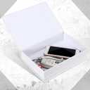 Geyoga 10 Pcs Faux Book Box Decorative Books Modern Linen Fake Books Decor for Coffee Table DIY Crafts Storage Home Bookshelf Cafe Hotel Decoration Display, 8.6 x 6.1 x 1.8 Inch (White)