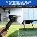 Heavy-Duty RV I-Beam Stabilizer with Ratchet Tension 17" to 35" Adjustable Anti-Wobble Stabilizer for Travel Trailers, 5th Wheels & Motorhomes Enhanced Lateral Support(Black)