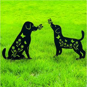 Dog Metal Decorative Garden Stakes Labrador Dog Gifts for Women/Men Animal Silhouette Statues for Yard Art, Outside, Patio, Outdoor Decor, Garden Decorations, Lawn Ornaments