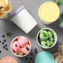 Set of 4 Ice Cream Containers for Homemade Ice Cream1 Quart EachReusable Freezer Storage Containers Cups with Lids for Frozen GelatoYogurt, SorbetLarge Pint Containers with Stickers and Lids