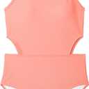 Century Star Girls' One Piece Swimsuits Bathing Suits Teens One Piece Swimwear Cut Out Crossback Sport Teen Kids 10-15 Years