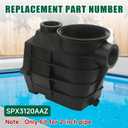 SPX3120AAZ Threaded Style Pump Housing and Strainer with Drain Plugs Compatible with Hayward Super II Pump SP3000/SP3000X Series Replacement (2”x2”)