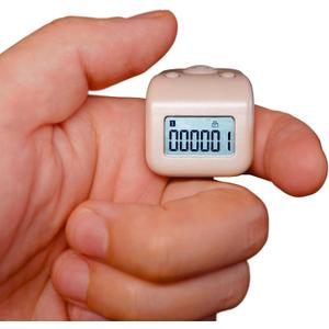 Rechargeable Finger Counter, IPX8 Waterproof Lap Counter, Silent 6 Channels Digital Tasbih Tally Clicker with LED for Prayer Swimming Knitting Gift (Coffee)