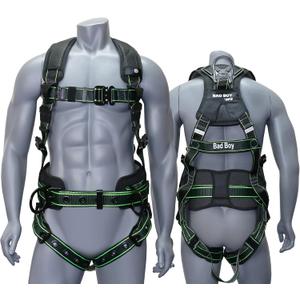 AFP Fall Protection Full-Body Premium Safety Harness, 8 Thick Support Belt, Aluminum D-Rings, Tongue Buckle (OSHA/ANSI PPE), Small-Medium
