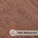 misaya Round Fitted Tablecloth with Elastic Edge, 100% Waterproof Oil Proof Plastic Table Cover, Vinyl Flannel Backed Tablecloth Fits 36"-44" Round Tables for Dinner, Outdoor, Picnic, Oak Wooden Grain