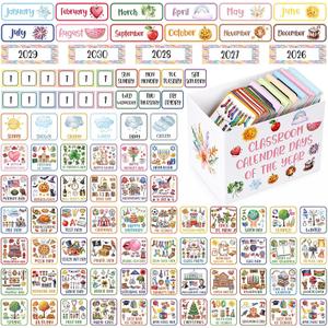 Mooliwe 457 Pcs Colorful Classroom Calendar Days of The Year Set