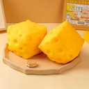 Yellow Cheese Squishy Toy Slow Rising Soft Squeeze Fidget Toy Stress Relief Sensory Desk Toy for Kids Adults Cute Party Gift