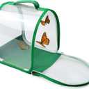 Small Butterfly Habitat, Insect Mesh Cage, Caterpillar Enclosure, Critter Cage, Bug Terrarium Portable Carry Handle Easy to Observe 8 x 8 x 8 Inches