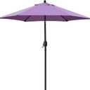 Sunnyglade 7.5' Patio Umbrella Outdoor Table Market Umbrella with Push Button Tilt/Crank, 6 Ribs (Purple)