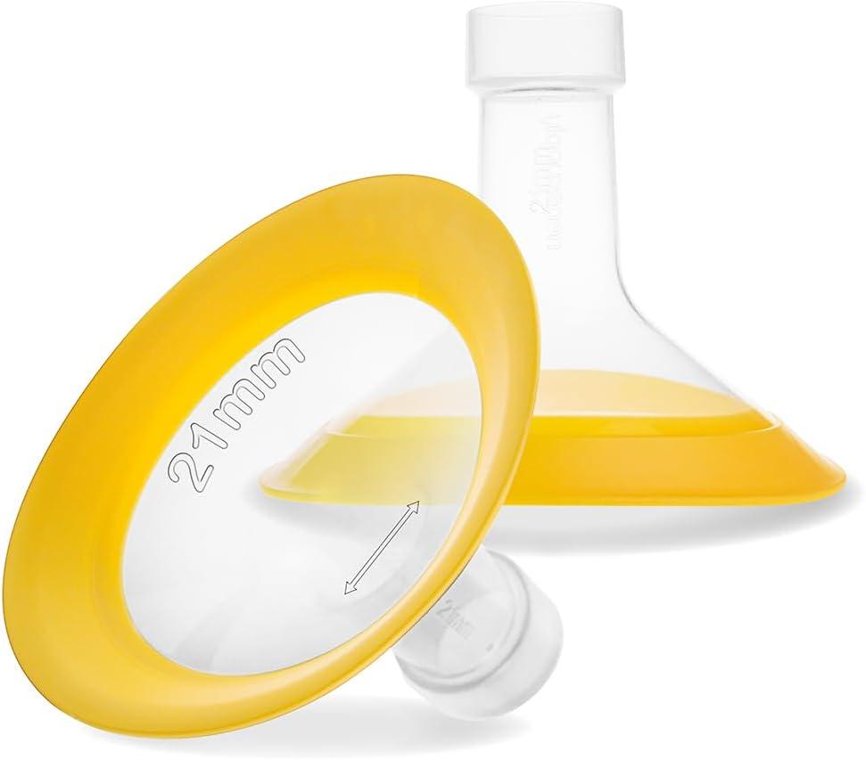 Nenesupply 21mm Oval Flanges Compatible with Medela Pump Parts Replacement 21mm Flange for Medela Breast Pumps. Work with Pump in Style Parts Symphony Parts Swing Maxi Harmony and Personalfit Flex