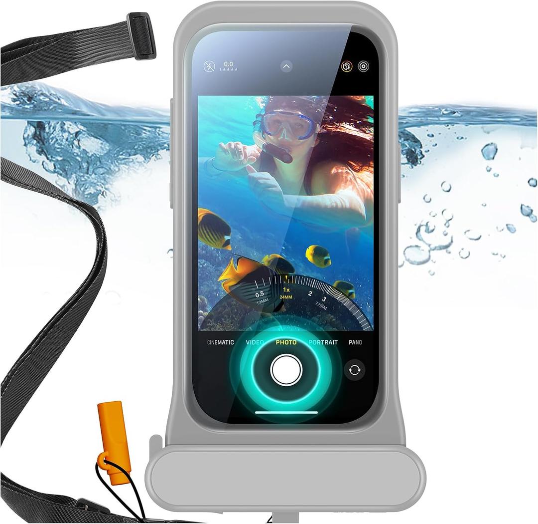 ESR Waterproof Phone Pouch for iPhone 15 Pro Max /14 Pro Max, Underwater Touch Sensitivity, IPX8 Floating Waterproof Cellphone Case with Lanyard, Dry Bag for Snorkeling, Titanium