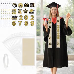 FunooFuno 106 Pcs Graduation Money Lei Making Kit Clear Money Sleeves Cash Bags and Grad Stickers Class of 2026 Cash Gifts Necklaces for College High School Congrats Grad Party Supplies