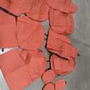 CAR PASS Piping Luxury Faux Leather Seat Covers Full Set, Premium Delux Anti-Slip Waterproof Automotive Seat Cover Universal Fit for Sedans Suvs Vans Trucks, Armrest & Airbag Compatible, Burgundy Red