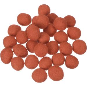 uxcell 30 Pcs Wool Felt Balls Beads, 0.8 Inch Felt Pom Poms for Crafts, Handmade Pompoms Bulk Small Bead for Nursery Handicrafts and DIY Art Decoration, Coffee