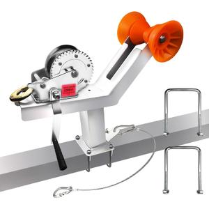 Boat Trailer Winch Post w/ 1200 lbs Boat Winch | Height Adjustable | 3" Roller | U-Bolt for 3" W x 4" H Trailer Tongue | Galvanized Alloy Steel
