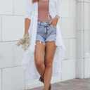 Womens Half Sleeve Ruffled High Long Cardigans Sweaters. S Size