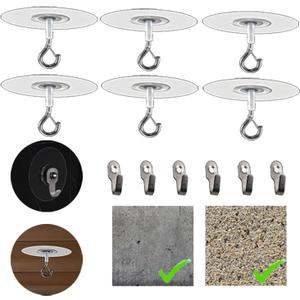 Crhexpva No Hole Adhesive Ceiling Hooks for Popcorn Concrete Textured Ceiling Unsmooth Wall Surface, No Drilling Self Adhesive Ceiling Hooks